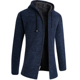 Men's Cashmere Zip Up Hooded Sweater - Black - Hoodie Jacket - 4XL - Polyester - image 3