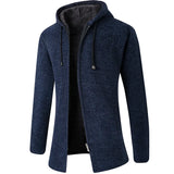 Men's Cashmere Zip Up Hooded Sweater - Black - Hoodie Jacket - 4XL - Polyester - image 22