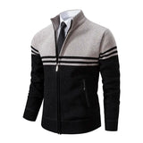 Men's Slim Mock Neck Zip Up Cardigans - Navy - 1 / 8958 / Sweater - XXXL - Polyester - image 7