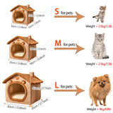 Dog Cat Foldable Pet House Washable - Tea Brown - Foldable Pet House - L - PP Cotton - image 9