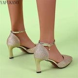 Women's Gold Silver Rose Glitter Shoes - Gold - Formal Sandals - 40 B - PU Leather - image 12