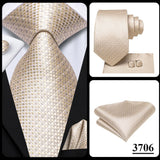 Men's 3 Pcs Champagne Silk Tie Sets - N-3495 - One Size - Silk/Polyester - image 10