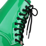 Womens Patent Leather Lace Up Ankle Boot - Black - Ankle Boots - 43 B - PU Patent Leather - image 11