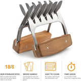Stainless Steel Wood Meat Claws - Brown - 2pcs Meat Claws - Medium - Stainless Steel/Wood - image 11
