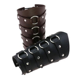 Unisex Lace Up Wide Cuff Wristbands - Black - Round | 2Pcs - Medium - PU Leather - image 6