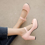 Women's Patent High Platform Mary Janes - Lavender - Mary Jane Platforms - 16 B - PU Leather - image 21