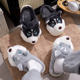 Unisex Alaskan Dog Slippers - Dark Gray - Slipper - 44-45 - Plush - image 9