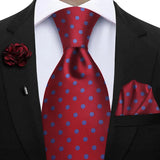 Men's 3 Pcs Tie Hanky Corsage Sets - Purple - 33 - One Size - Polyester - image 4