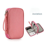Cable Storage Bag Small Cable Organizer - Pink - 2 / Large - Oxford Nylon - image 16