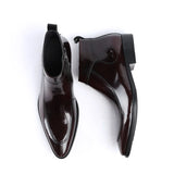 Men's Leather Patent Formal Dress Boots - Wine Red - Patent Boots - 45 B - Genuine Leather - image 20