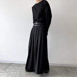 Men's Japanese High Waist Long Pleat Skirt - Black - 5123 - Skirt - XL - Cotton - image 9