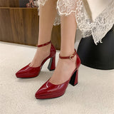 Women's Formal Dress Shoes Spool Heel - White - Shoes - 10.5 B - PU Leather - image 15