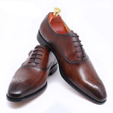 Men's Luxury Genuine Leather Dress Shoe - Brown - Men's Formal Shoes - 12 B - Genuine Leather - image 22
