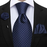 Men's 3 Pcs Tie Hanky Corsage Sets - Purple - 33 - One Size - Polyester - image 32