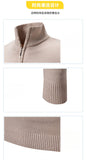 Men's Slim Fit V-neck Casual Pullover - Black - Mock Neck Sweater - XXXL - Polyester - image 6