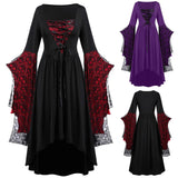 Women's Long Medieval Cosplay Dress - Red - A / Dress - 5XL - Polyester - image 3
