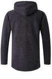 Men's Cashmere Zip Up Hooded Sweater - Black - Hoodie Jacket - 4XL - Polyester - image 14