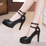 Women's Mary Jane Formal Stilettos - Black - Mary Jane Stilettos - 43 B - PU Leather - image 2