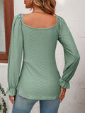 Women's Fashion A Line Drawstring Blouse - Green - Shirt - XXXL - Polyester - image 18