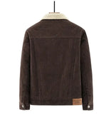 Men's Corduroy Fleece Winter Jacket - Grey - Trucker Jacket - 4XL - Corduroy - image 20