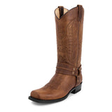 Men's Embroidered Cowboy Pull On Boots - Brown - Cowboy Riding Boots - 12 B - PU Leather - image 16