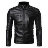 Men's Motorcycle Faux Leather Jacket - Black - Jacket - 4XL - PU Leather - image 22