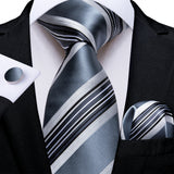 Men's 3 Pcs Premium Silk Tie Sets - MJ-7666 - One Size - Silk/Polyester - image 25