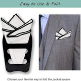 8Pcs Fashion Pocket Square Holder Handkerchief Keeper Organizer Man Prefolded Handkerchiefs - black-2pcs - image 3