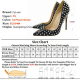 Women's Spikes Rivets Super High Stilettos - Black - 12cm Spike Stilettos - 46 B - PU Leather - image 24