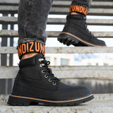 Men's Steel Cap Toe High-Top Work Boots - Black - 48 B - PU Leather - image 21