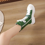 Women's Canvas Chunky Platform Boots - Light Pink - Canvas Boots - 40 B - Canvas - image 35