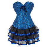 Women's Victorian Corset Dress 2Pcs Set - Black - 1 / Corset / Black Skirt - 6XL - Polyester - image 20