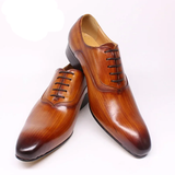 Men's Luxury Oxford Genuine Leather Shoe - Brown - 12 - Genuine Leather - image 1
