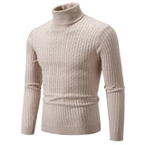 Men's High Neck Mock Neck Pullovers - Beige - Mock Neck Shirt - Asian 3XL(70-95Kg) - Polyester - image 20