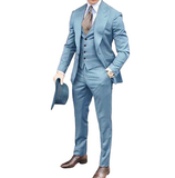 Men's Fashion Formal Wedding Tuxedos 3Pc - Royal Blue - 3 Pcs Suit - 6XL - Polyester - image 48