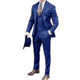 Men's Fashion Formal Wedding Tuxedos 3Pc - Royal Blue - 3 Pcs Suit - 6XL - Polyester - image 46