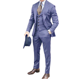 Men's Fashion Formal Wedding Tuxedos 3Pc - Royal Blue - 3 Pcs Suit - 6XL - Polyester - image 47