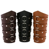 Unisex Lace Up Wide Cuff Wristbands - Black - Round | 2Pcs - Medium - PU Leather - image 3