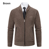 Men's Casual Stand Up Collar Cardigans - Dark Grey - 1 / 8938 / Cardigan Sweater - XXXL - Polyester - image 12