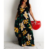 Women's Long Floral Summer Dresses - Red/Red - Dress - 5XL - Polyester - image 7