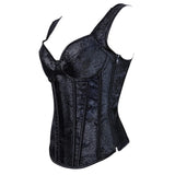 Women's Satin Shoulder Straps Corsets - Black - Corset - 6XL - Polyester - image 15