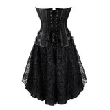 Women's Steampunk Cosplay Skirt Set - Black - Corset Skirt Set - 6XL - Polyester - image 2