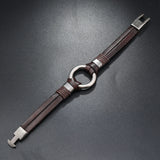 Unisex Handmade Leather Bracelets - Black - Bracelets - Medium - Alloy - image 9