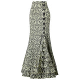 Women's Gothic Vintage Ruffled Long Skirts - Purple - Steampunk Skirt - XXXL - Polyester - image 4