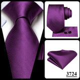 Men's 3 Pcs Purple Silk Wedding Tie Sets - Purple - 3148 - One Size - Silk - image 36