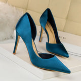 Women's Satin Wedding Party Stilettos - Blue - Party Pumps - 40 B - PU Leather - image 15
