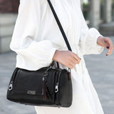 Handbags Women's Fashion Boston Bag - Black - Handbag - Medium - PU Leather - image 21
