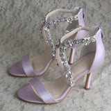 Women's Crystal Satin Wedding Sandals - Red - Dress Shoes - 11 B - PU Leather - image 10