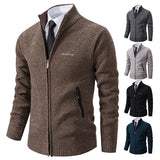 Men's Casual Stand Up Collar Cardigans - Dark Grey - 1 / 8938 / Cardigan Sweater - XXXL - Polyester - image 3