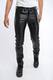 Men's Faux Leather Slim Fit Biker Pants - Black - Men's Pants - 42 - PU Leather - image 8